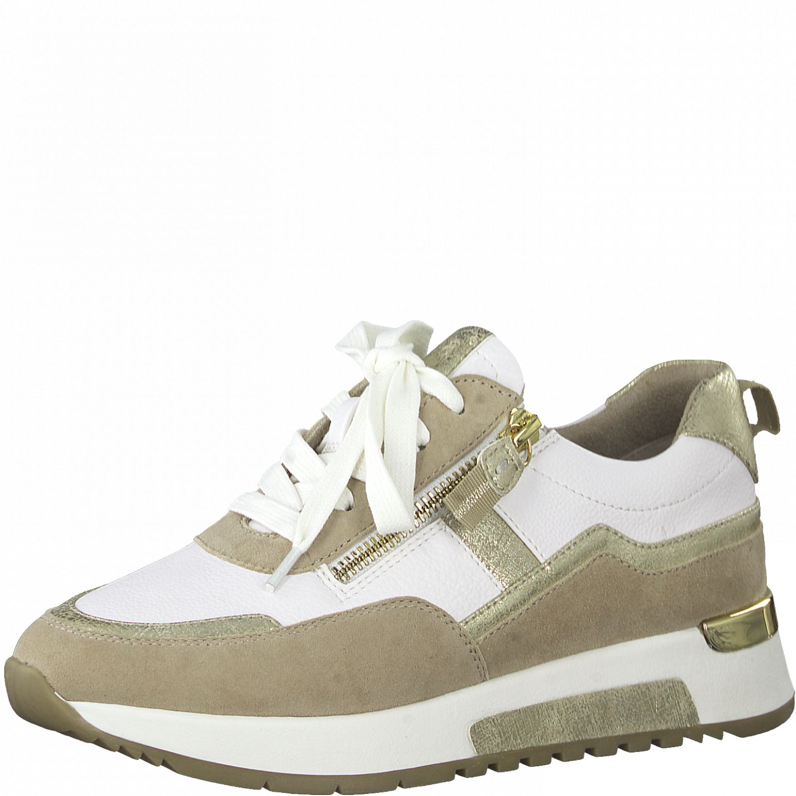 JANA női sportos zárt cipő 8-23711-28 470 BEIGE/GOLD