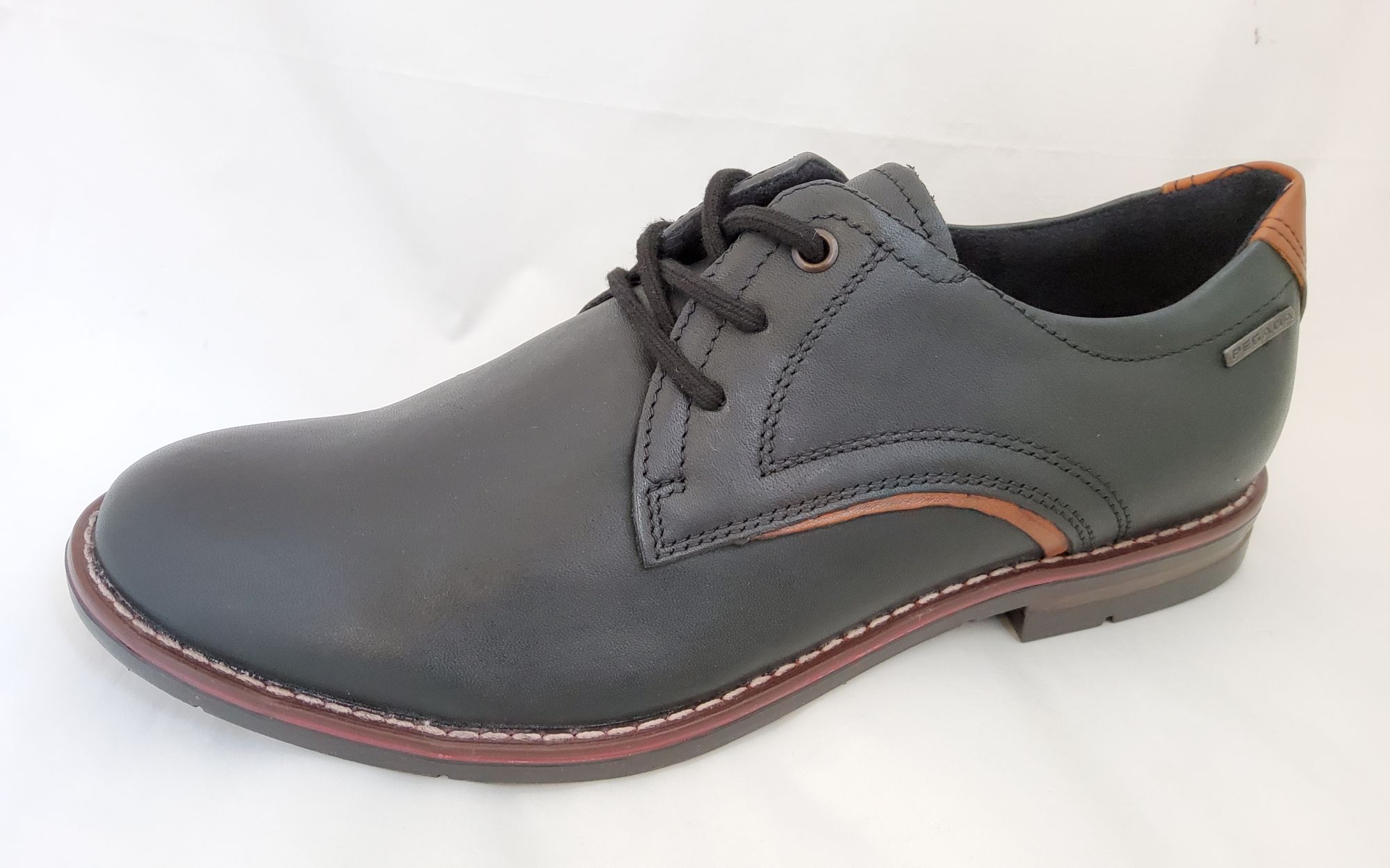 PEGADA férfi bőr félcipő 121978-03 STRETCH PRETO/STRETCH CAMEL 
