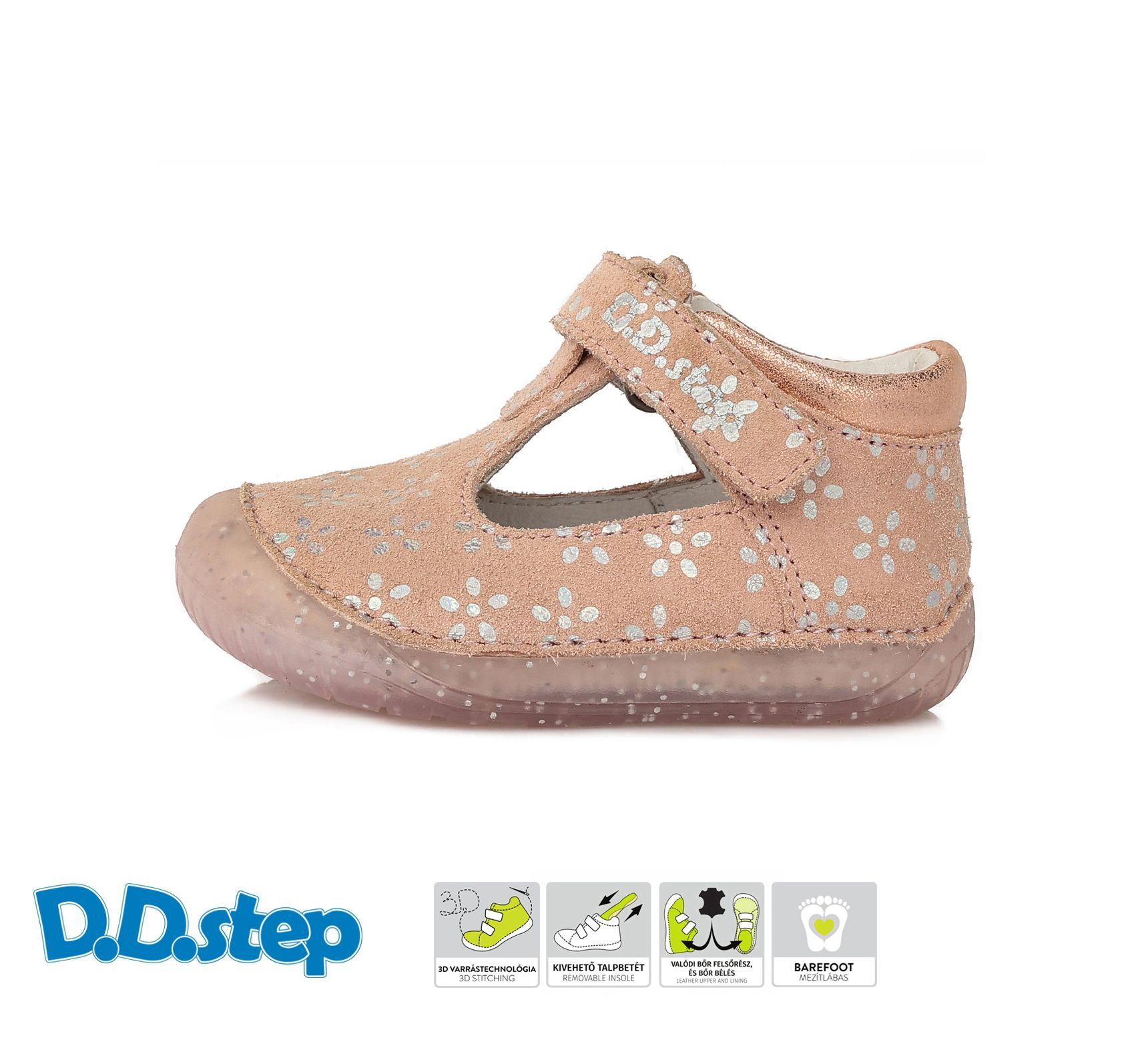D.D.step bőr szandálcipő H070-159A PINK 20-25 méretben