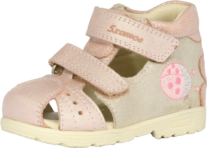 SZAMOS KÖLYÖK Szupinált orrpántos szandál 4343-607592 ekrü -pink 25-30 méretben