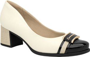 elegáns női félcipő 654008-01 napa off white/verniz preto