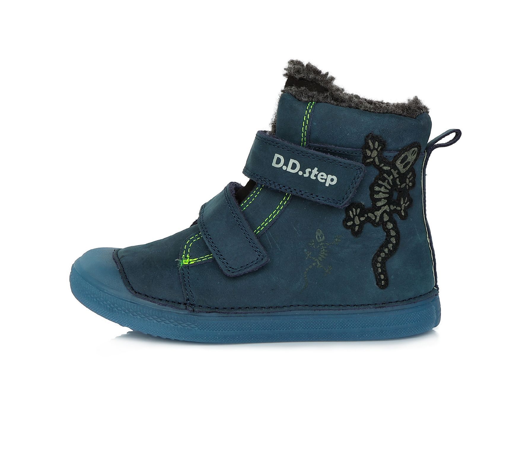 Bélelt bőr bakancs W049-236M ROYAL BLUE 25-30 méretben