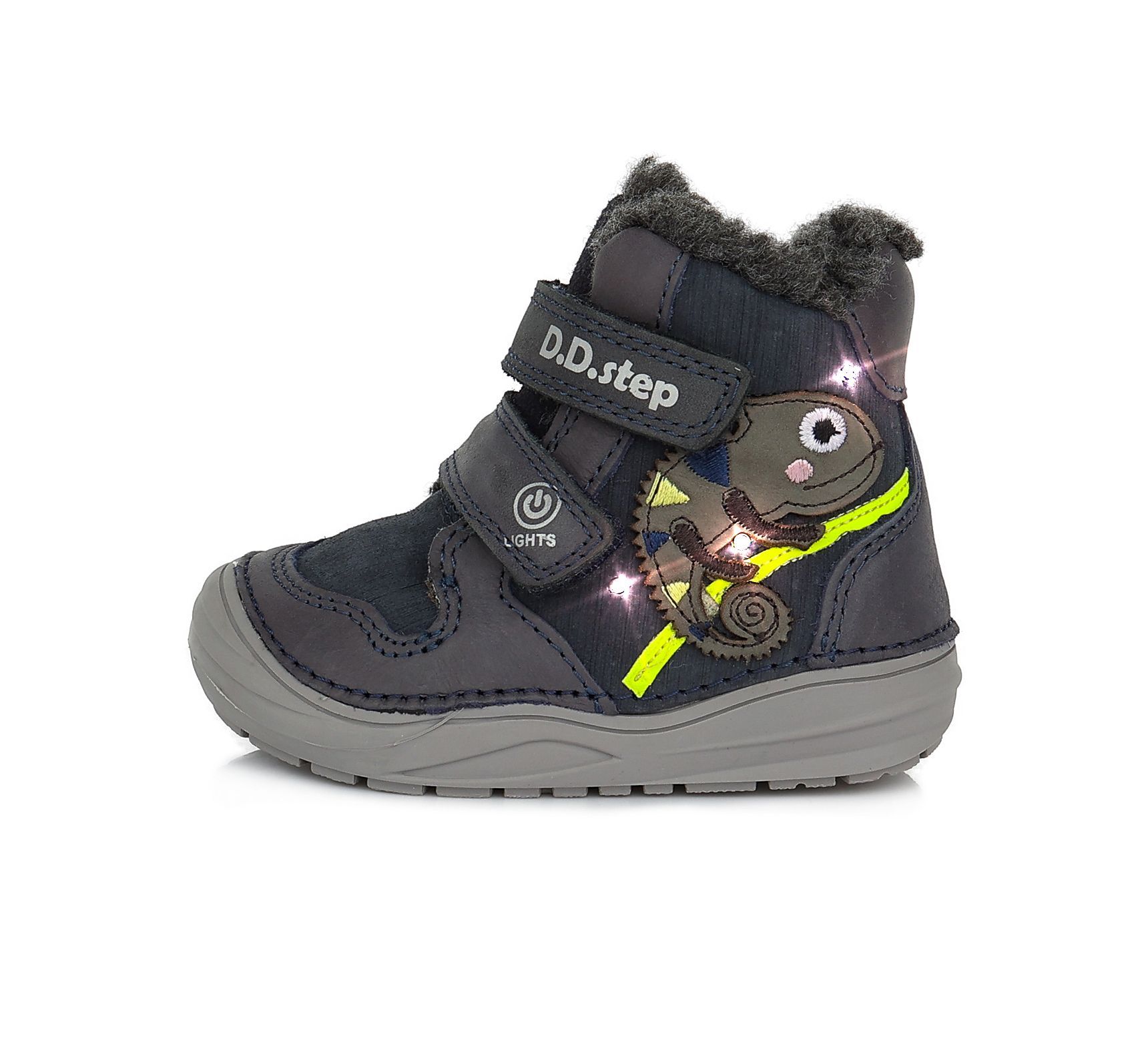 Bélelt bőr bakancs W071-180 ROYAL BLUE 20-25  méretben