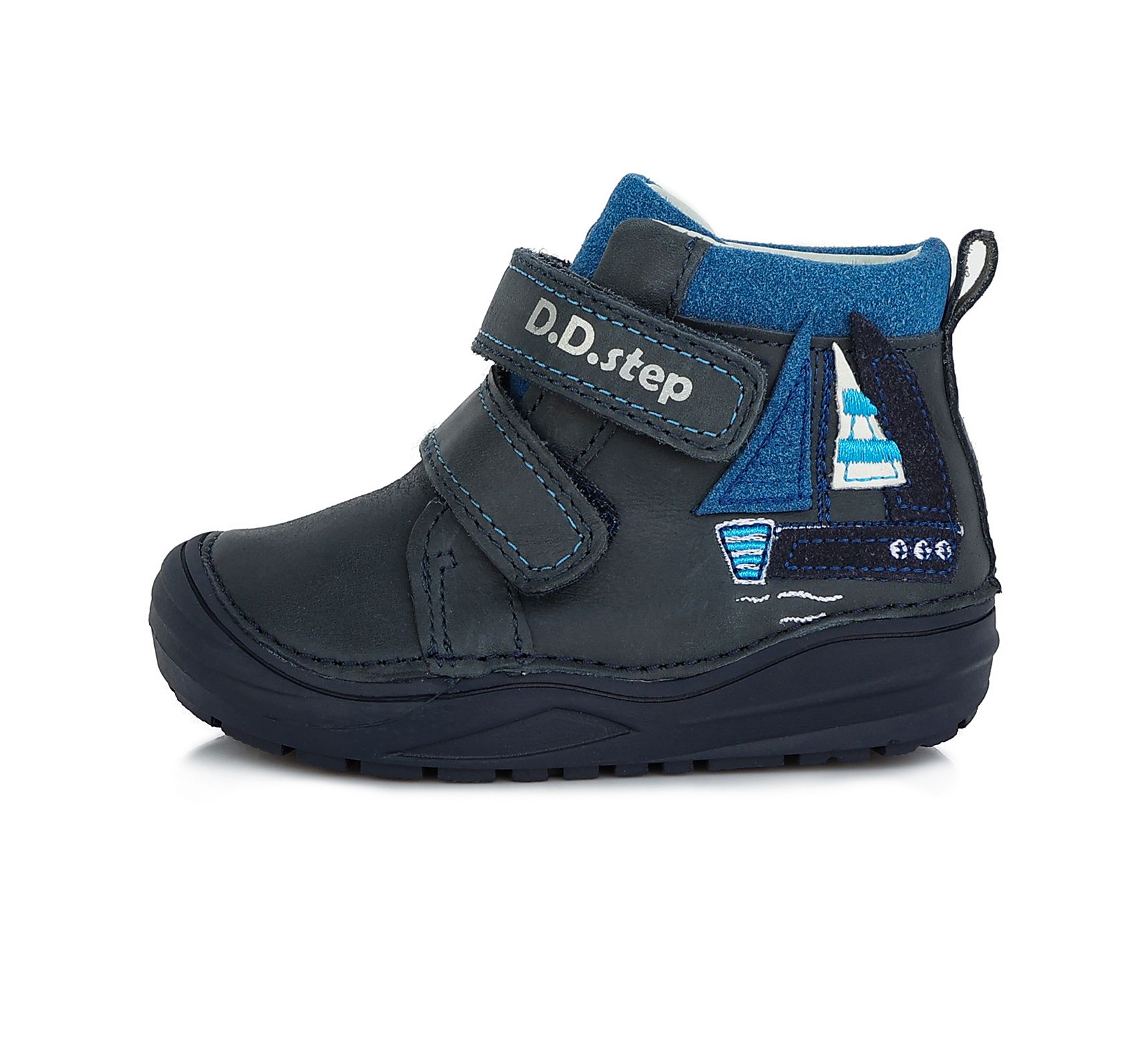 D.D.step bőr bokacipő A071-188 ROYAL BLUE  20-25 méretben