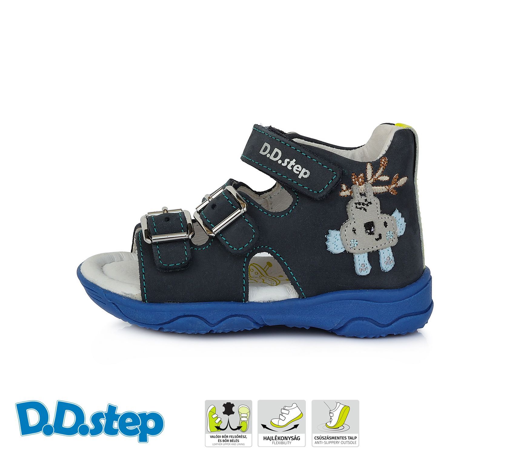 D.D.step szandál AC64-307B ROYAL BLUE 20-25  méretben