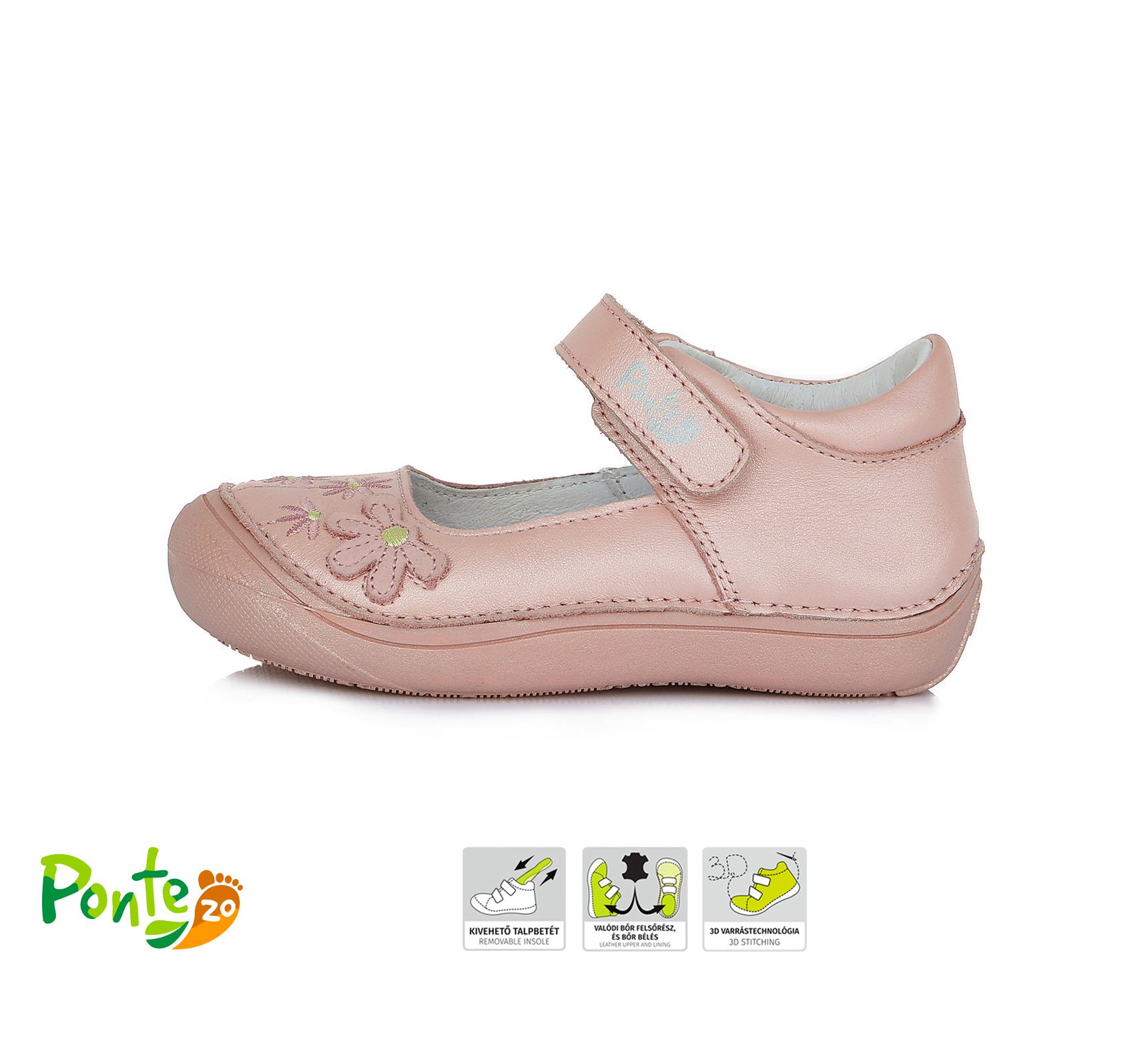 SUPINÁLT BŐR SZANDÁLCIPŐ DA03-1-862AL BABY PINK 30-35  méretben