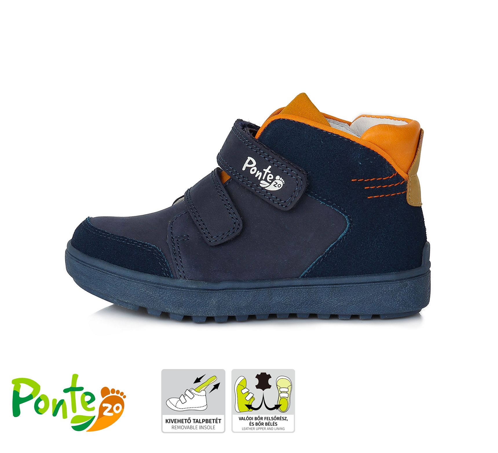 SUPINÁLT BŐR CIPŐ DA06-1-915 ROYAL BLUE 28-33 méretben