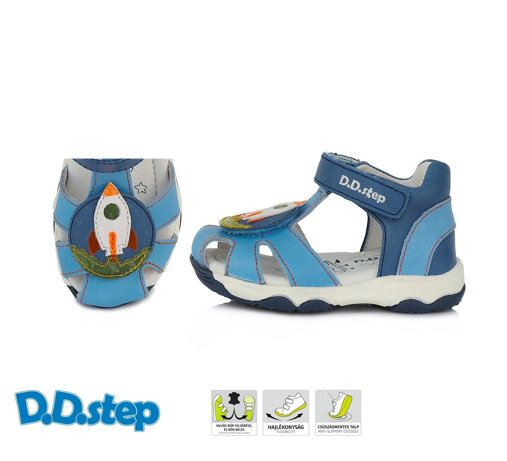 D.D.step orrpántos szandál AC64-135  BERMUDA  BLUE 20-25 méretben