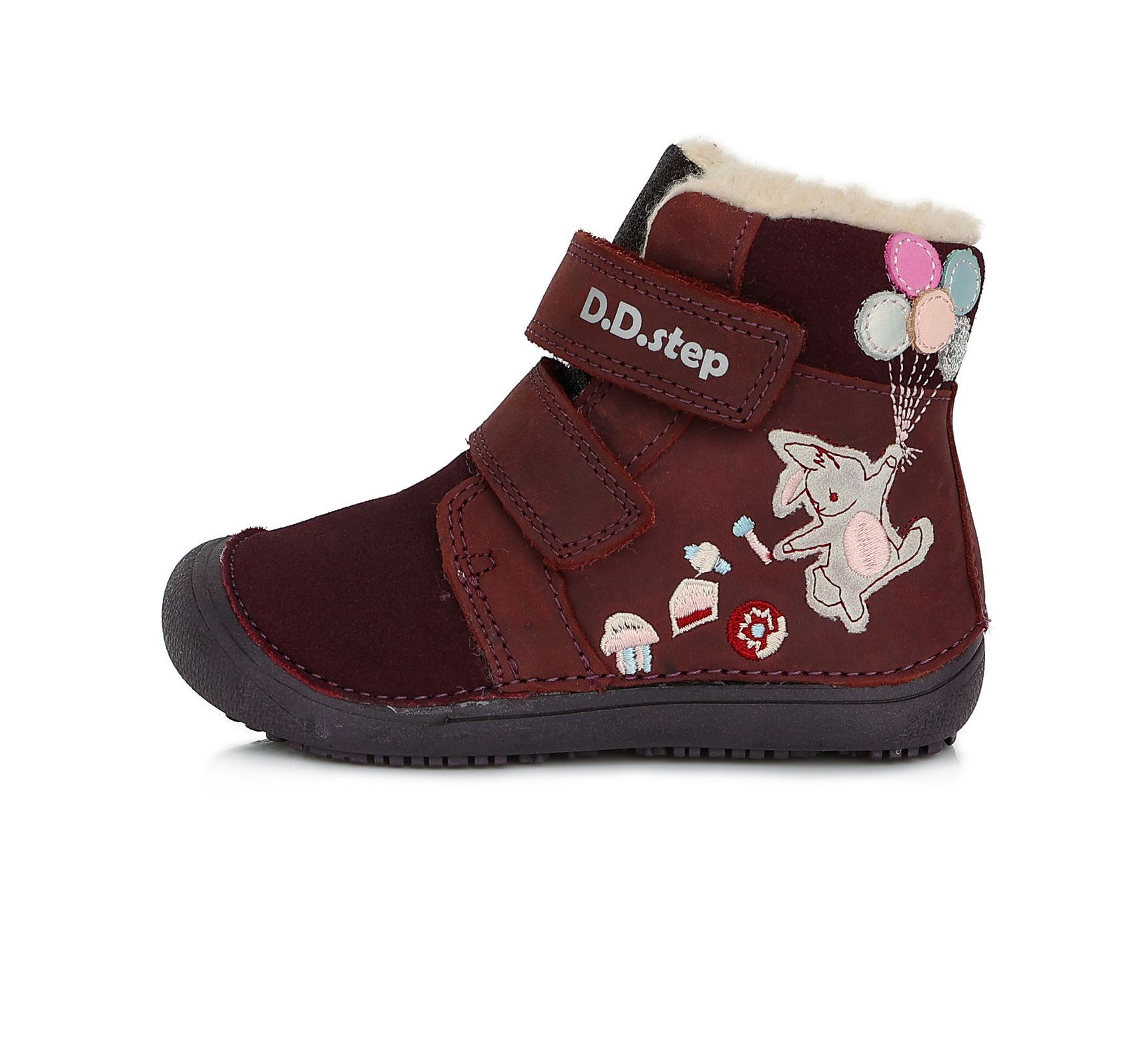 D.D. step bélelt bőr bakancs W063-422M RASPBERRY 25-30  méretben