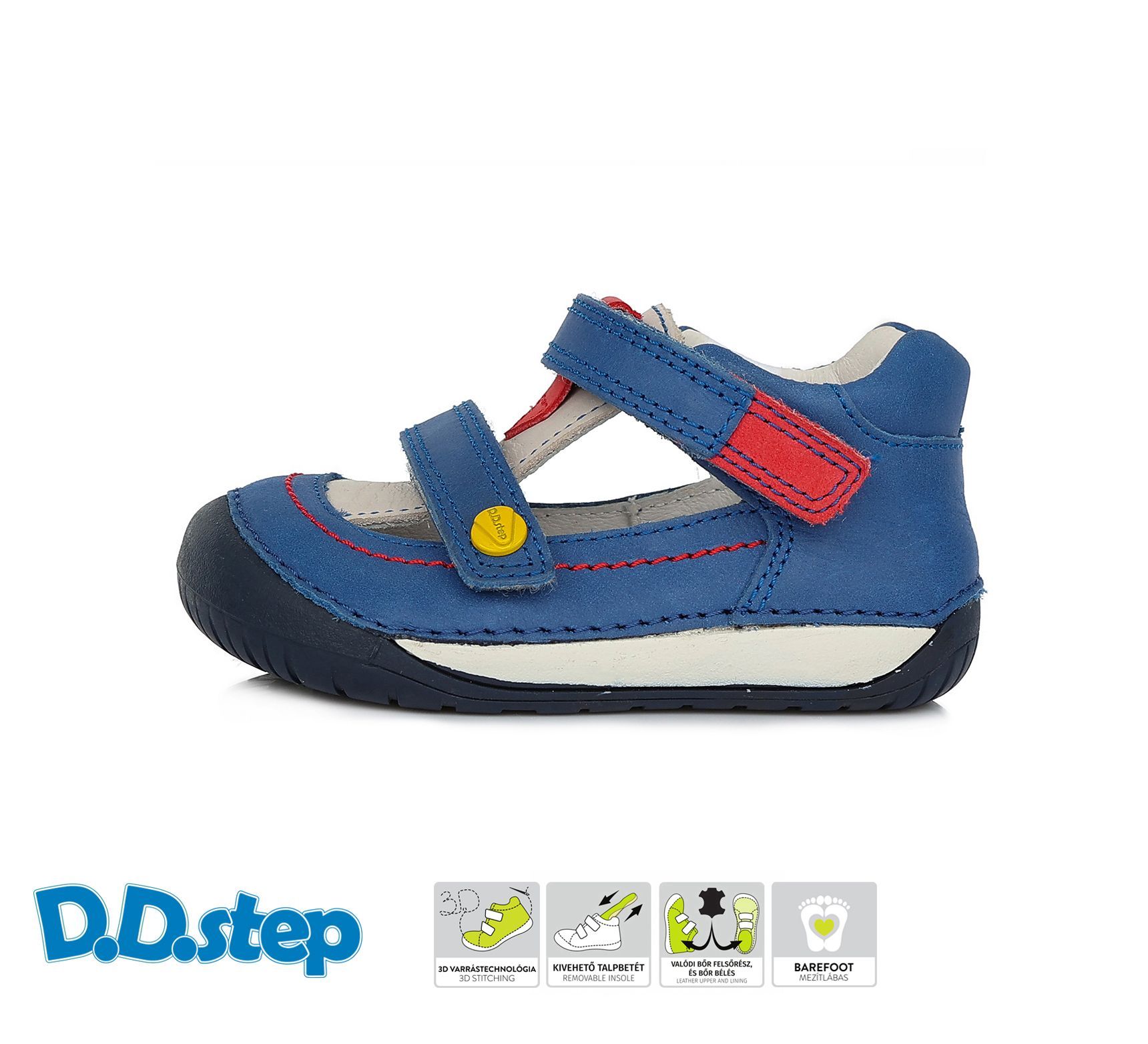 D.D.step bőr szandálcipő H070-761 ROYAL BLUE 20-25 méretben
