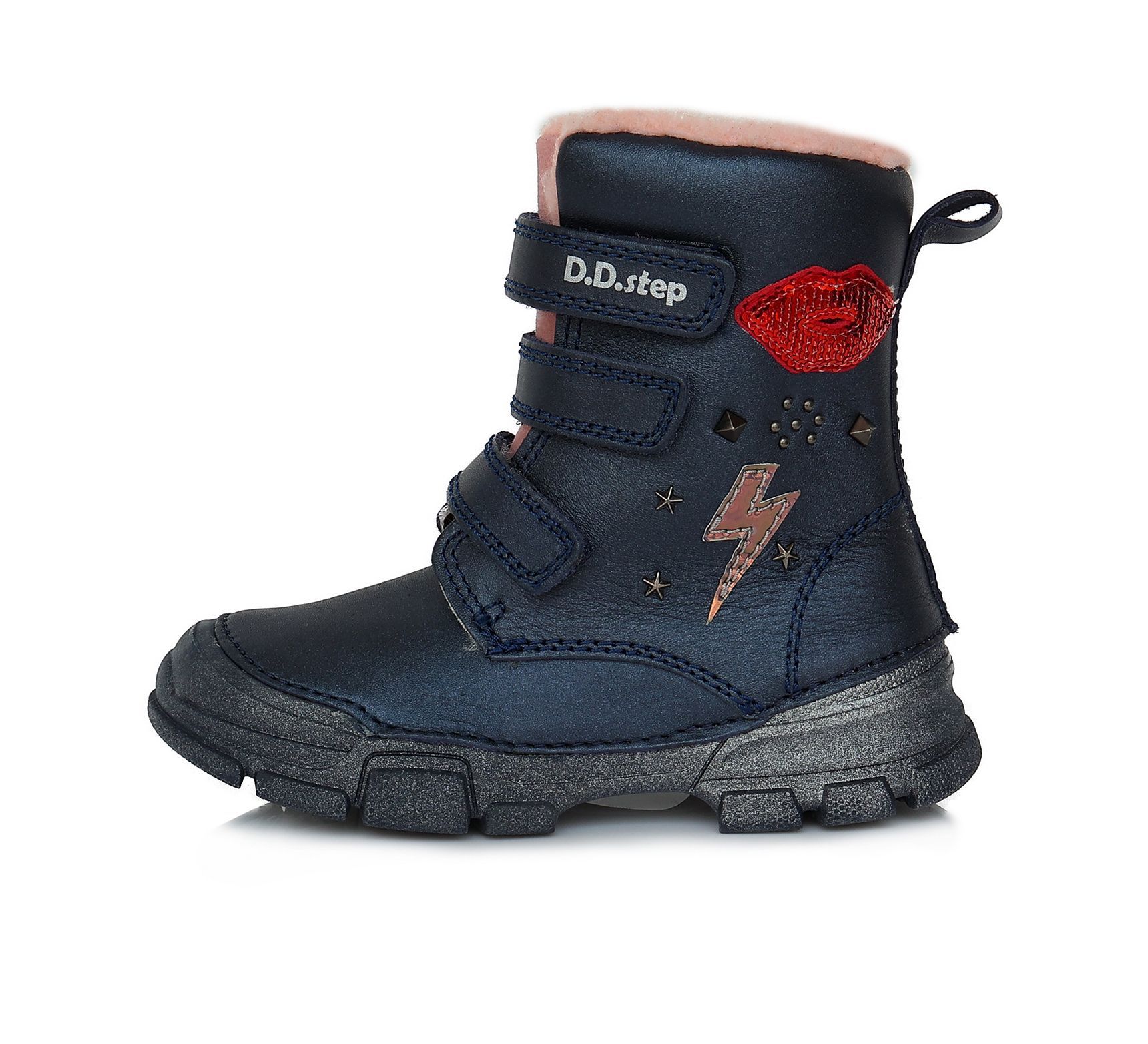 D.D. step bélelt bőr bakancs W0056-520AM ROYAL BLUE 25-30  méretben