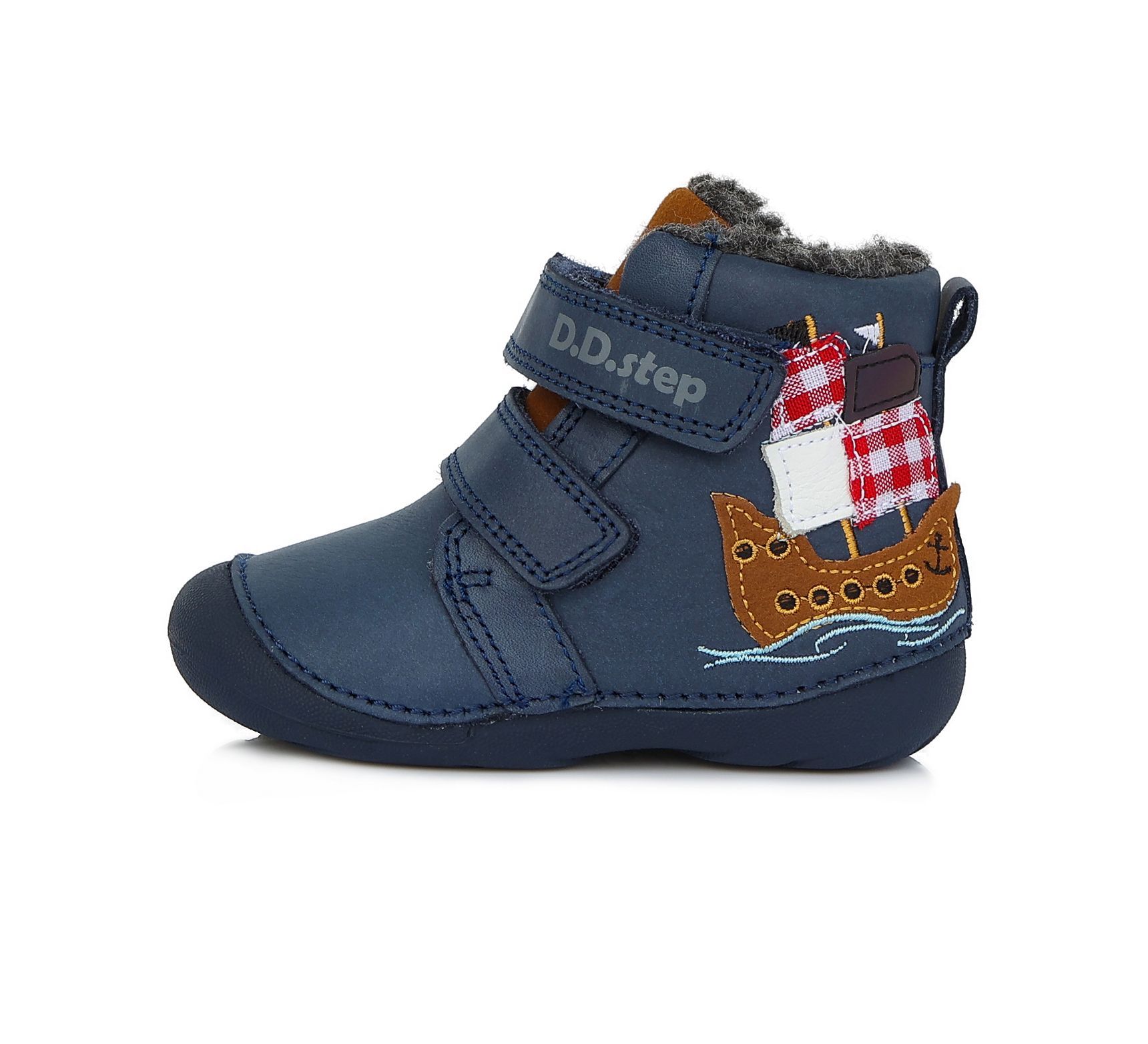 Bélelt bőr bakancs W015-568 ROYAL BLUE 19-24 méretben