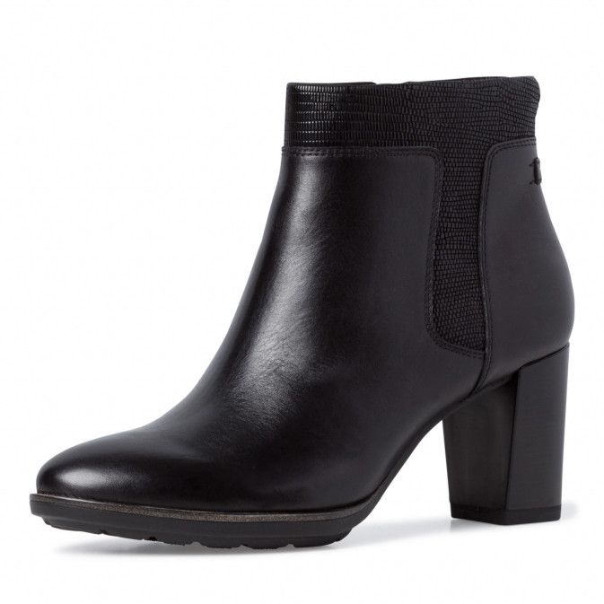 Tamaris bőr bokacsizma 1-25347-27 021 BLACK STRUCT.