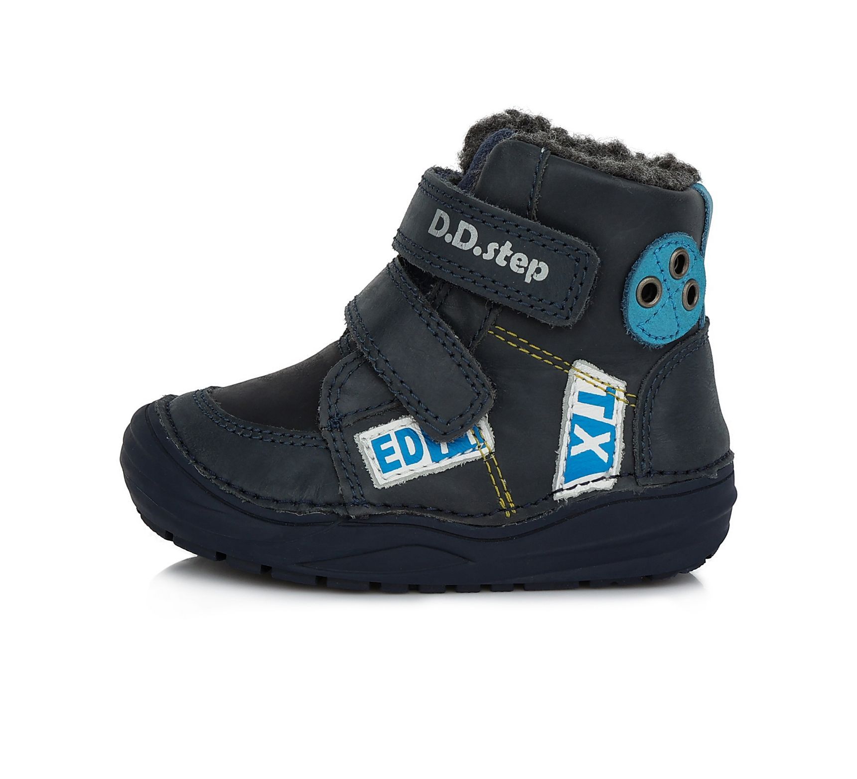 D.D.STEP BŐR FIÚ TÉLI CIPŐ W071-357B ROYAL BLUE 20-25