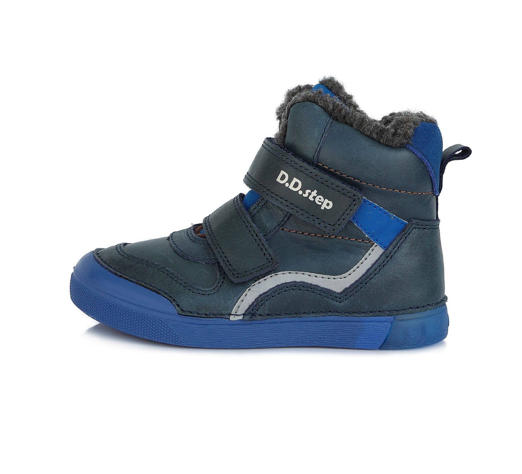 D.D.step Bélelt bőr bakancs W068-235L BERMUDA BLUE 31-36 méretben