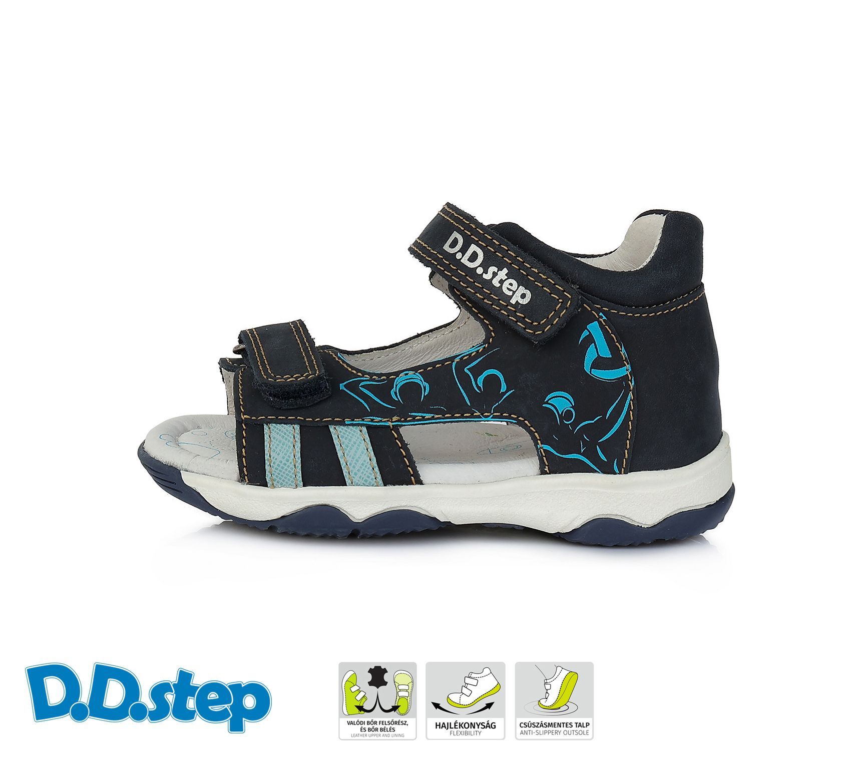D.D.step szandál AC64-421AM ROYAL BLUE 26-31 méretben