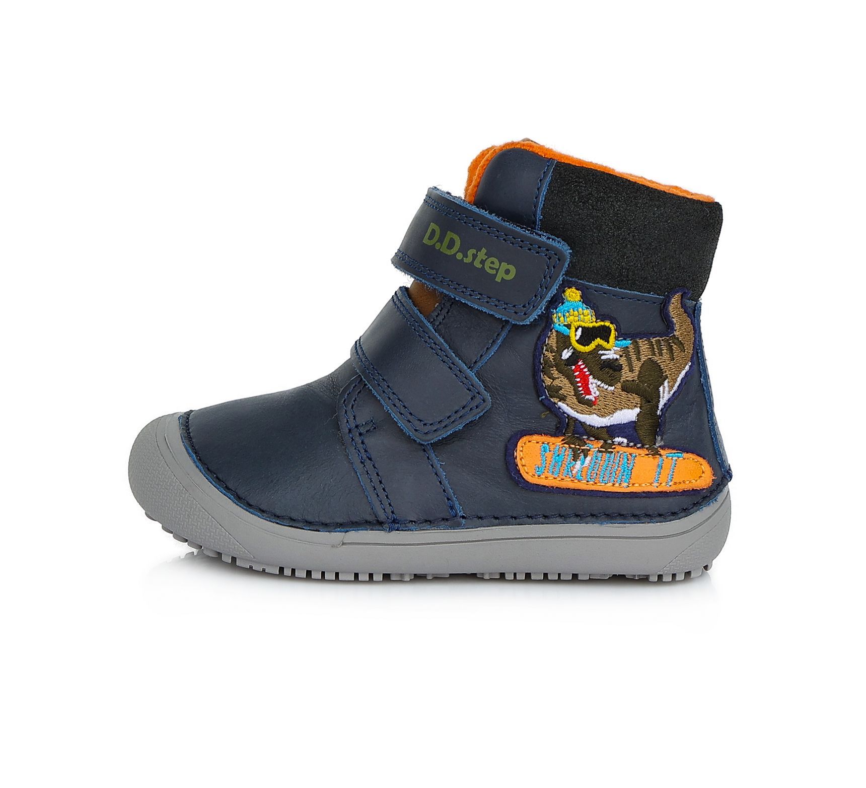 Bélelt bőr bakancs W063-284M ROYAL BLUE 25-30 méretben