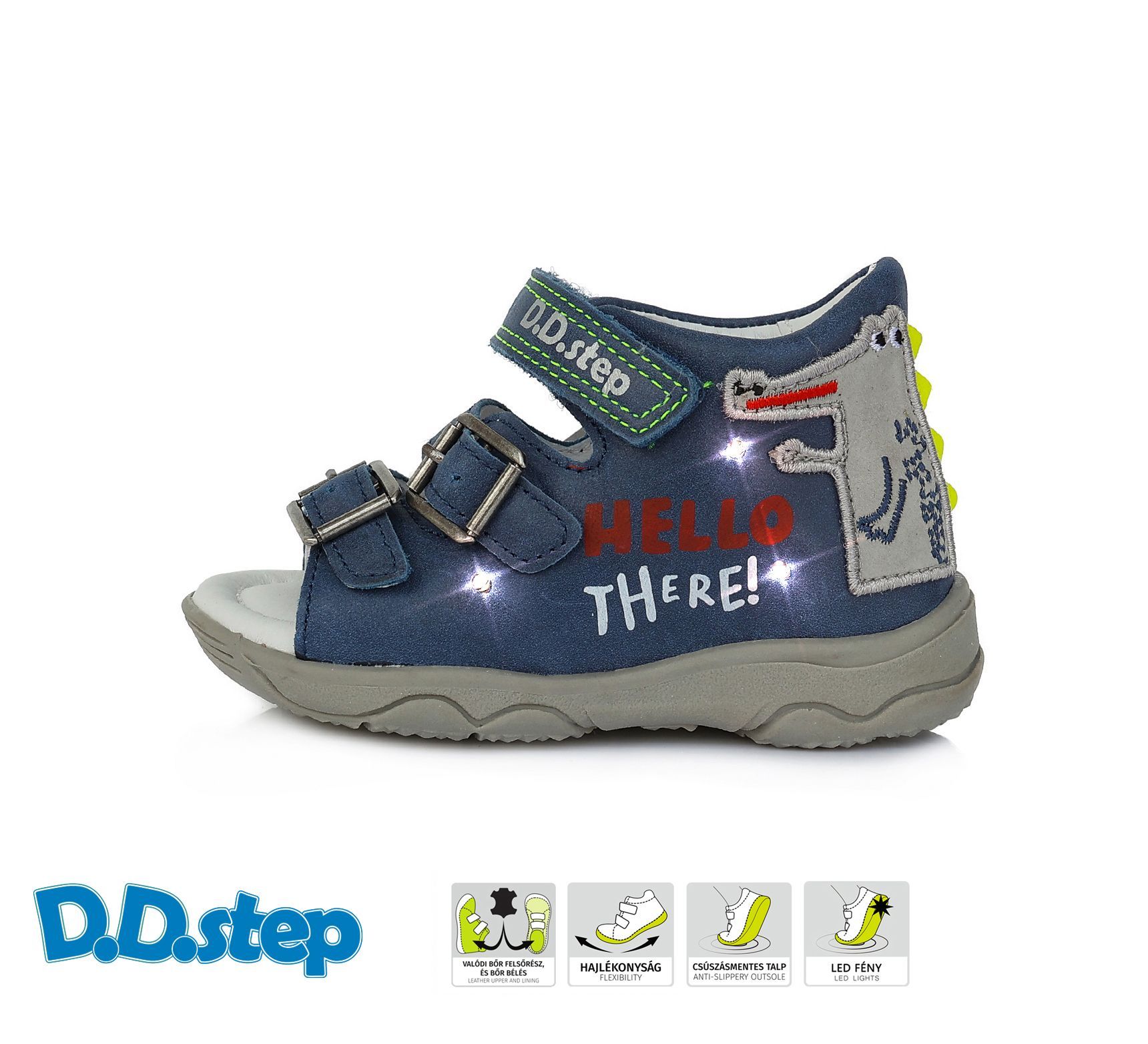 D.D.step szandál AC64-6M ROYAL BLUE 26-31 méretben