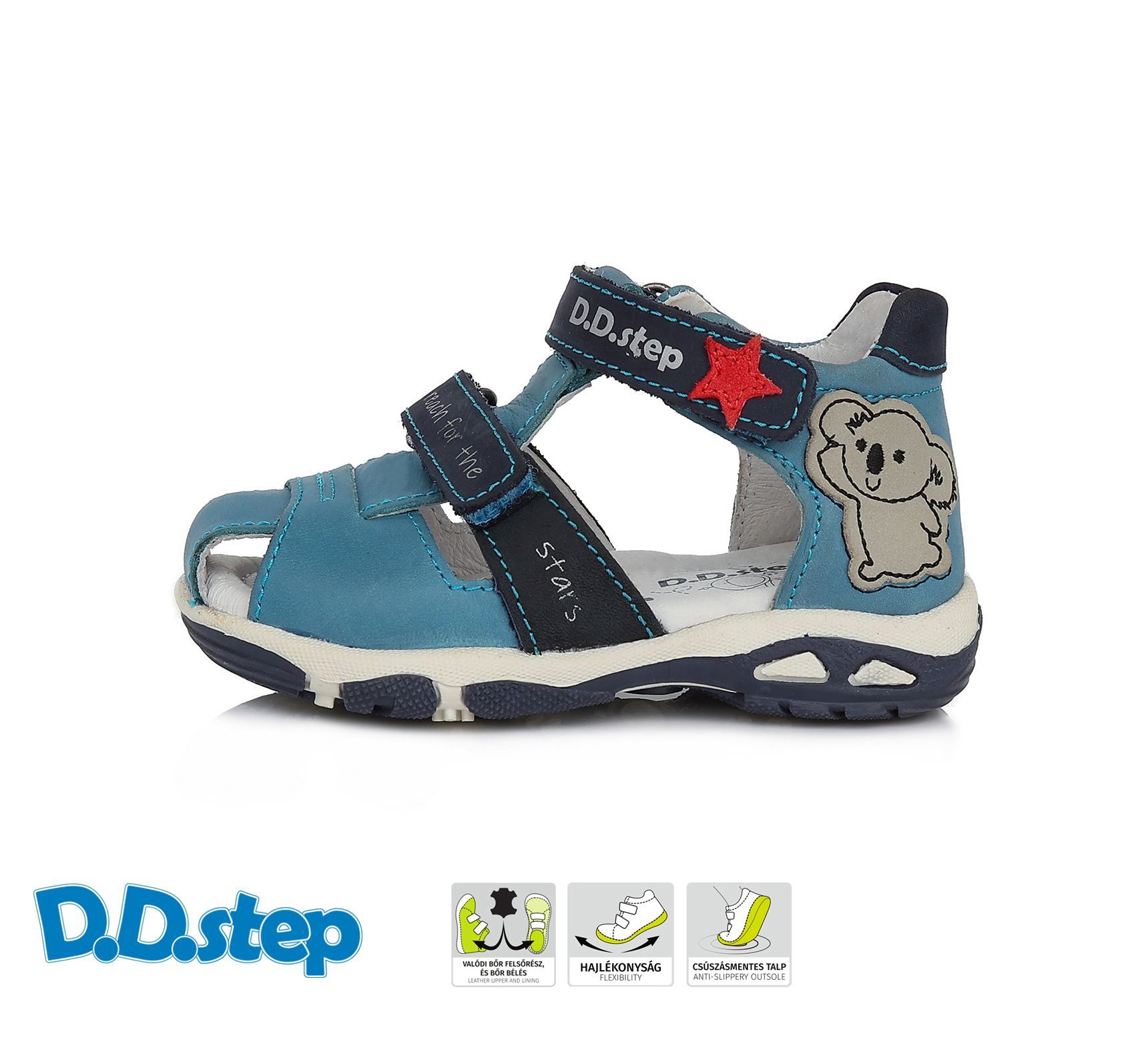 D.D.step orrpántos szandál AC290-982BM ROYAL BLUE 25-30 méretben