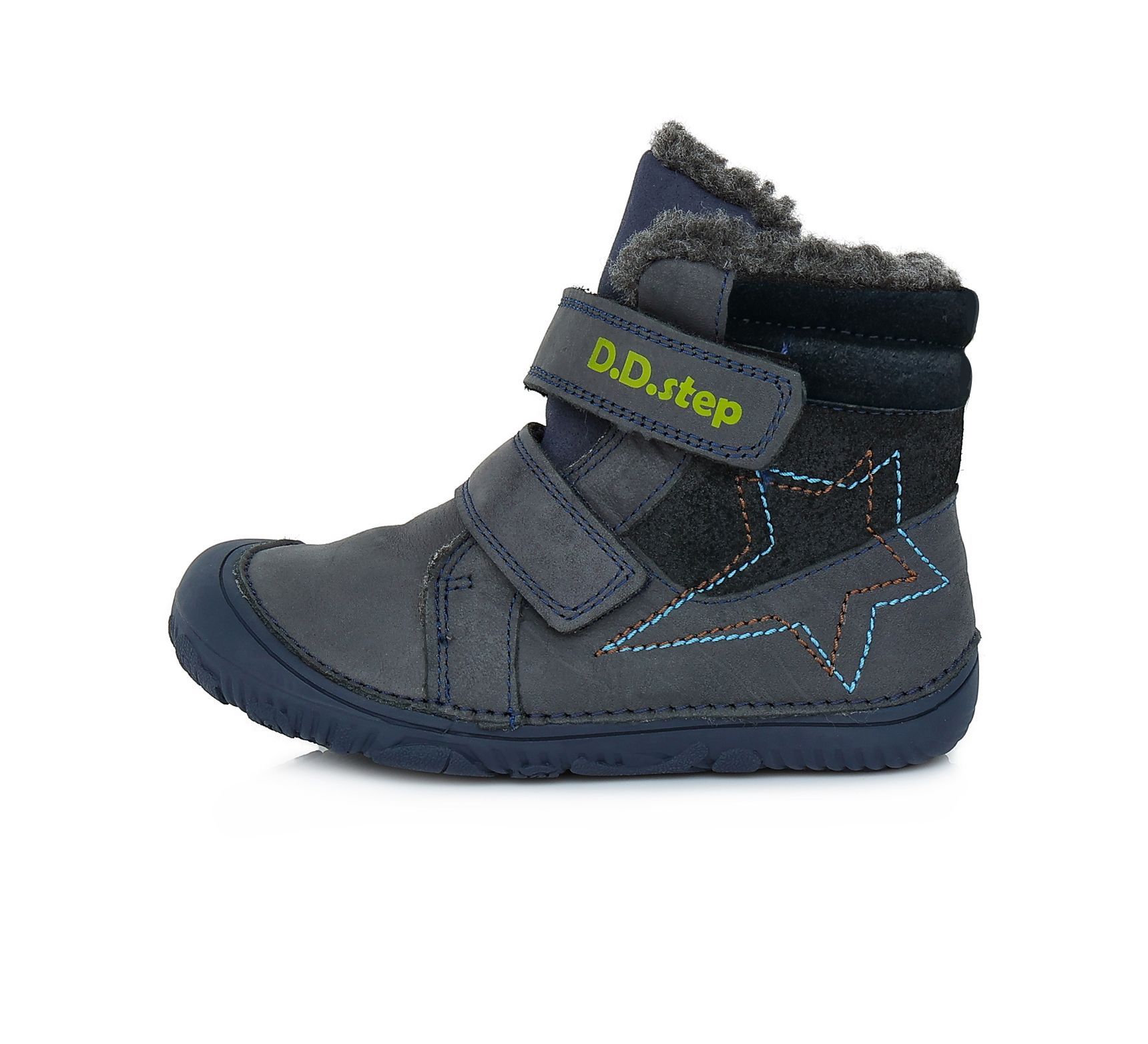 Bélelt bőr bakancs W073-688AM ROYAL BLUE 26-31 méretben