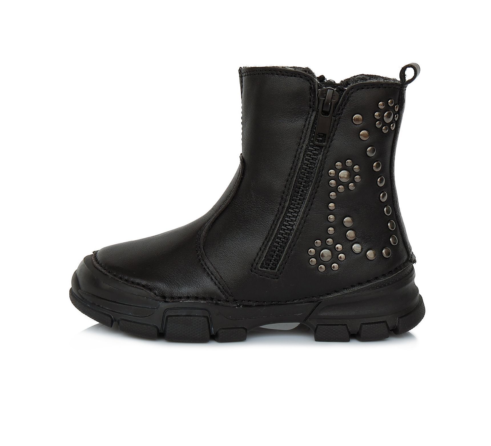 D.D. step bélelt bőr bakancs W056-299l black 31-36 méretben