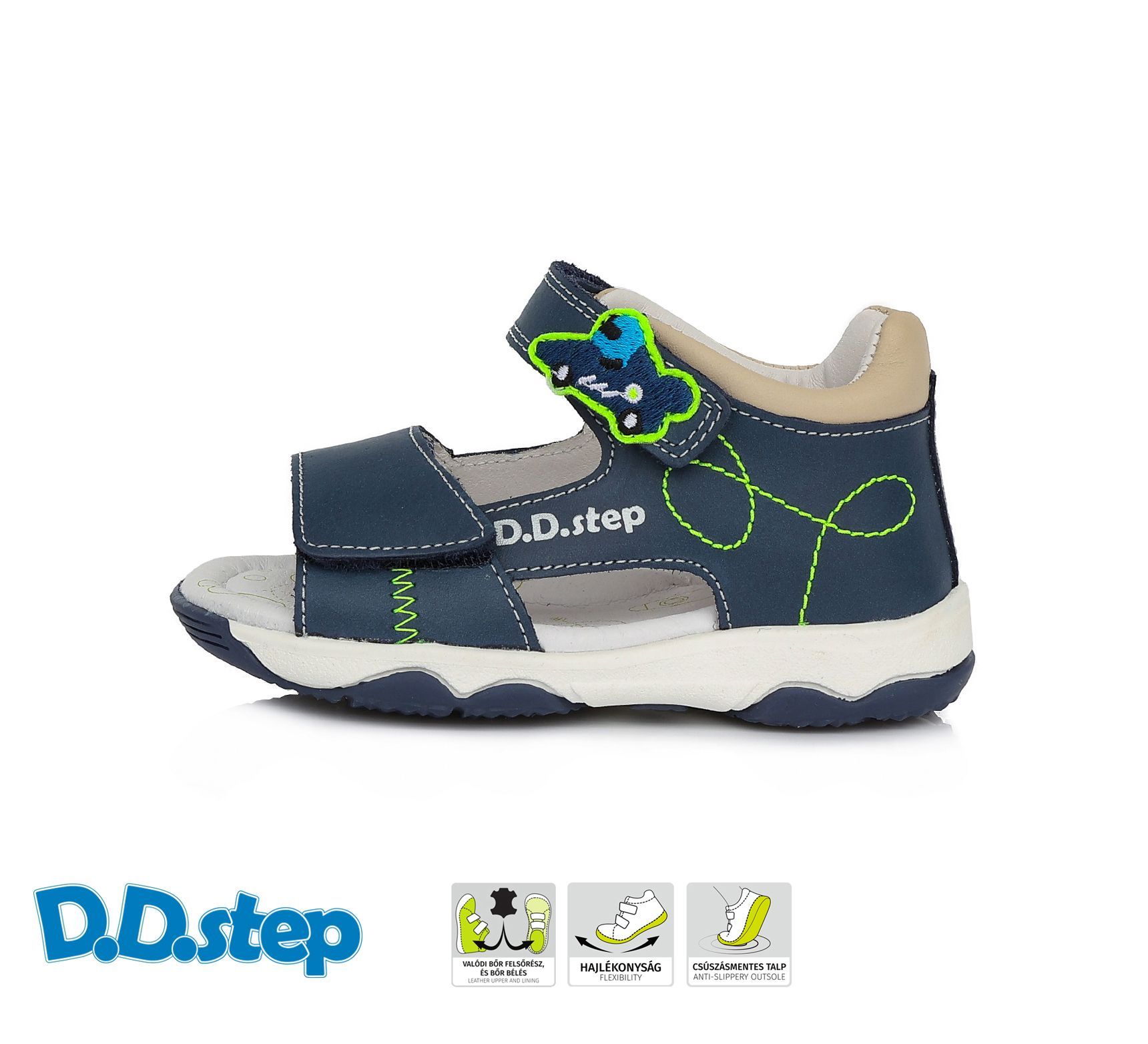 D.D.step szandál AC64-468A ROYAL BLUE 20-25 méretben